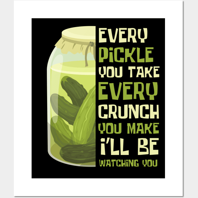 I Love Pickles Funny Pickle Song Wall Art by DesignArchitect